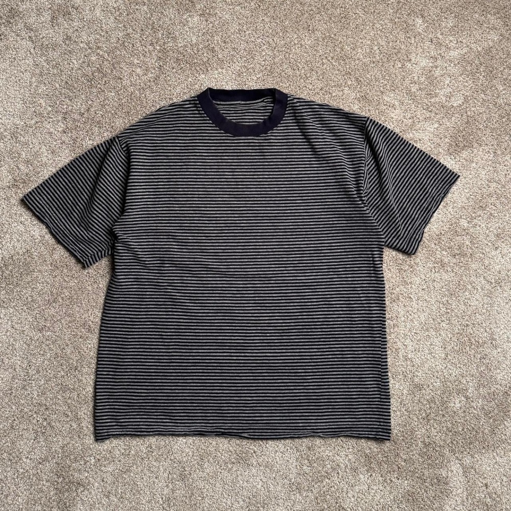 OVERDYED STRIPED BOXY TEE